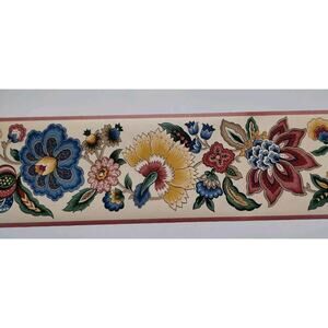 Williston Gardens Pre-pasted Decorative Wall Border - Floral Rose Color - 5.5 yd